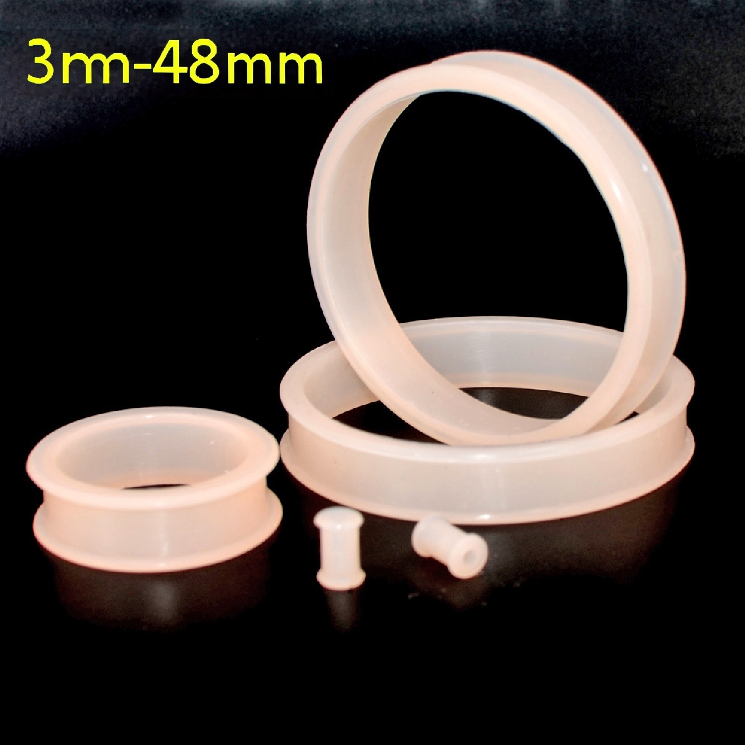 Body Jewelry Gauge Sizes - Pair Large Size Skin Color Flexible