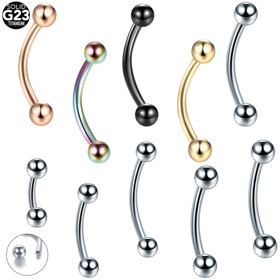 Rook Curved Barbell - 10Pcs/lot G23 Titanium Eyebrow Banana Piercing