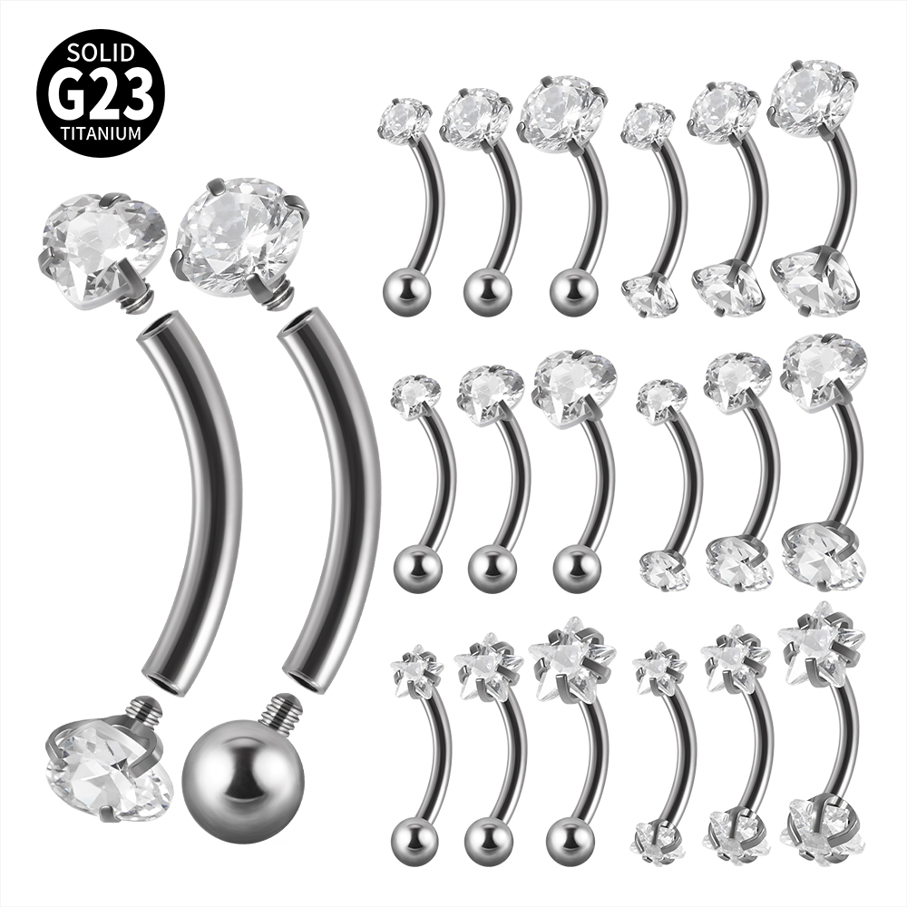 Rook Curved Barbell - 1PC G23 Titanium Eyebrow Barbell Piercing