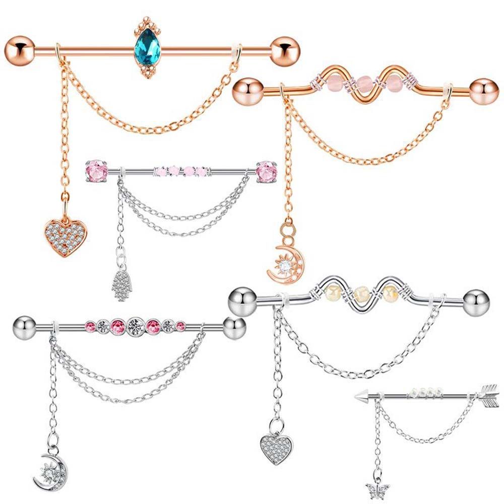 Punk Style Girls Gift Crystal  - Industrial Barbell Long review and price