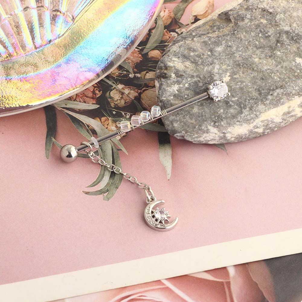 Punk Style Girls Gift Crystal  - Industrial Barbell Long review and price