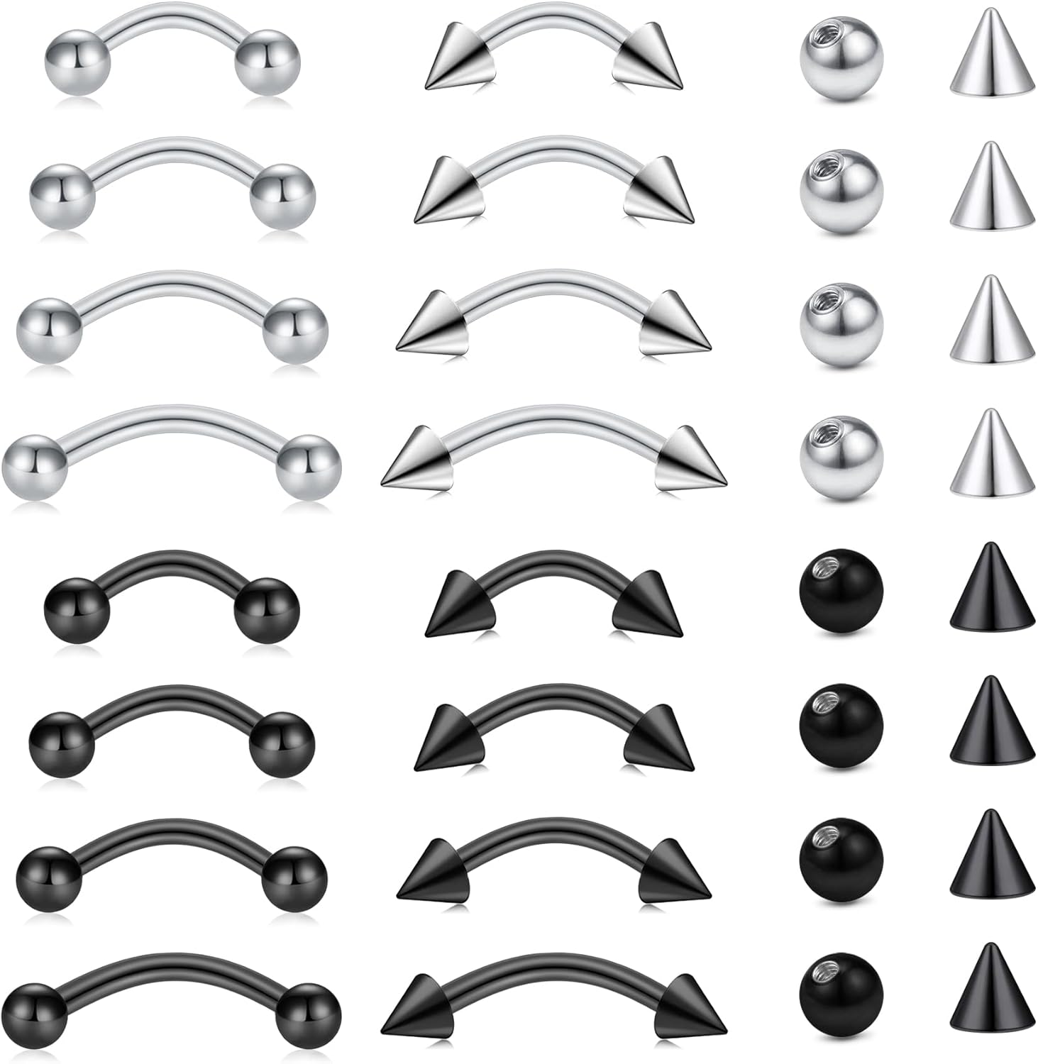 32pc/set Surgical Steel Curved - Rook Curved Barbell review and price