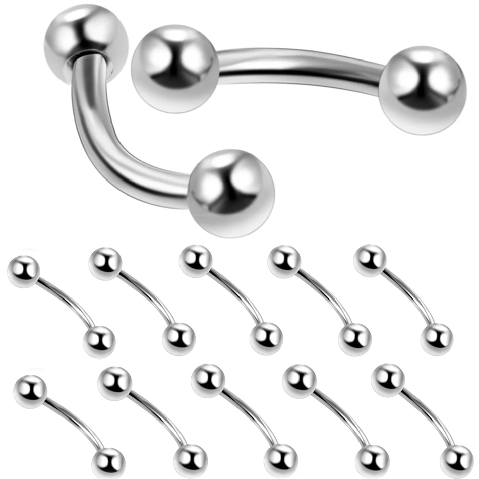 10Pcs/lot Steel Eyebrow Banana - Rook Curved Barbell review and price