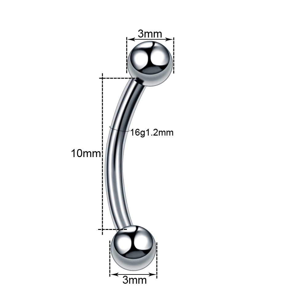 10Pcs/lot Steel Eyebrow Banana - Rook Curved Barbell review and price