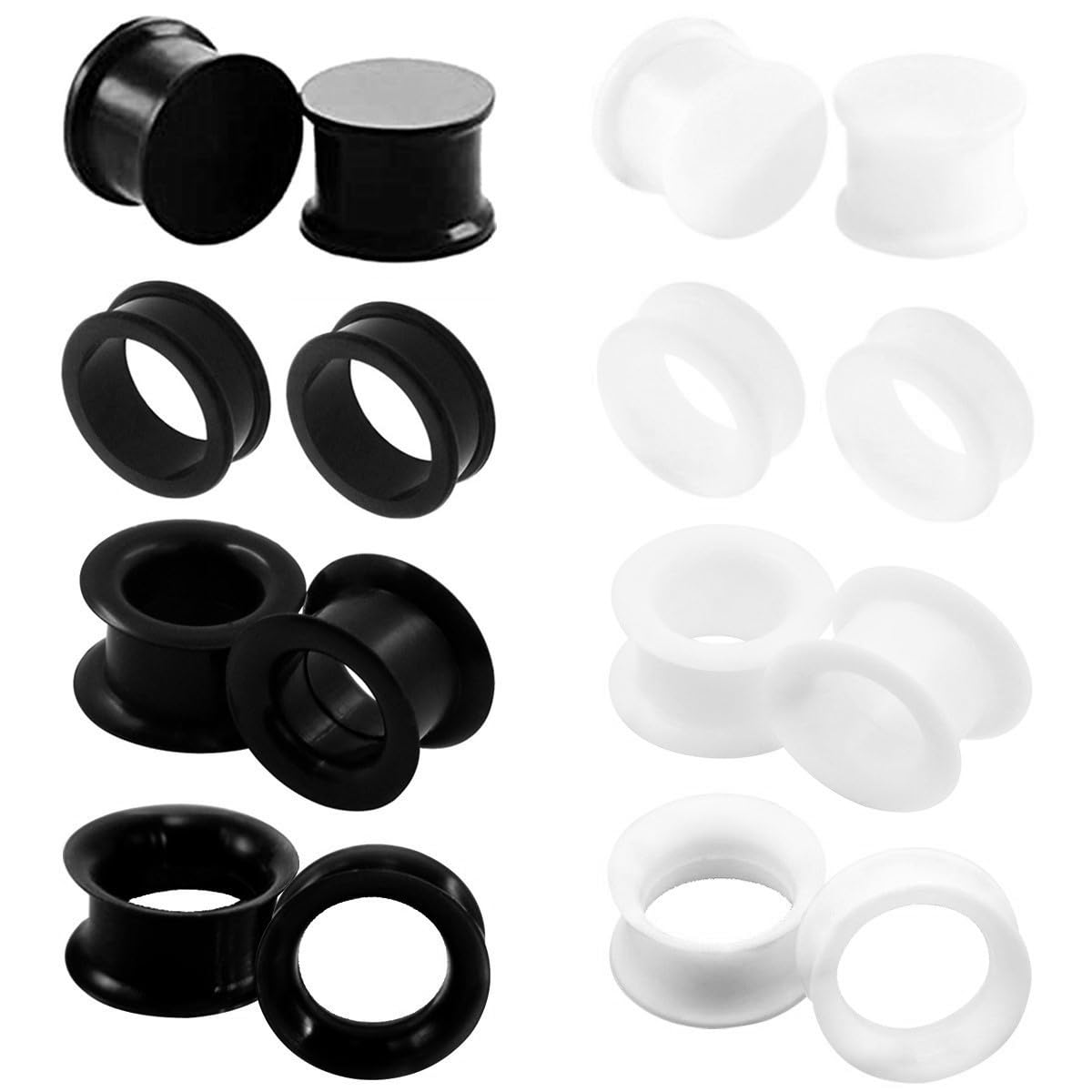 2/16pcs White Black Flexible T - Body Jewelry Gauge Sizes review and price