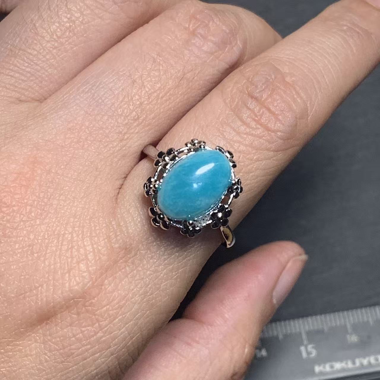 46 Natural Amazonite Ring Adju - Body Jewelry Wholesale review and price