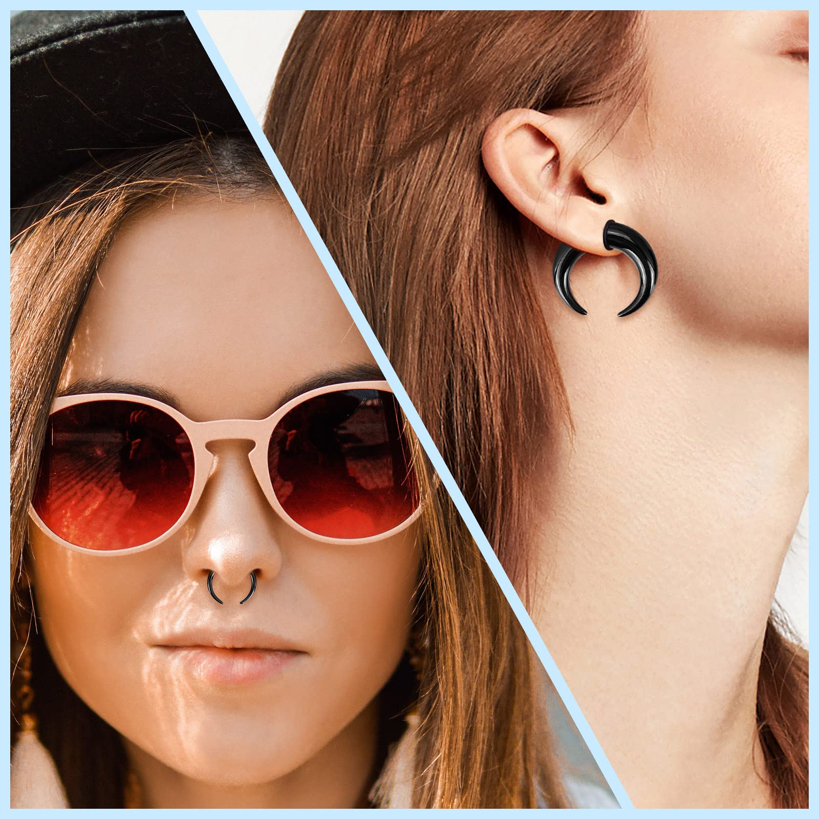 18Pcs Acrylic Septum Pincher T - Body Jewelry Gauge Sizes review and price