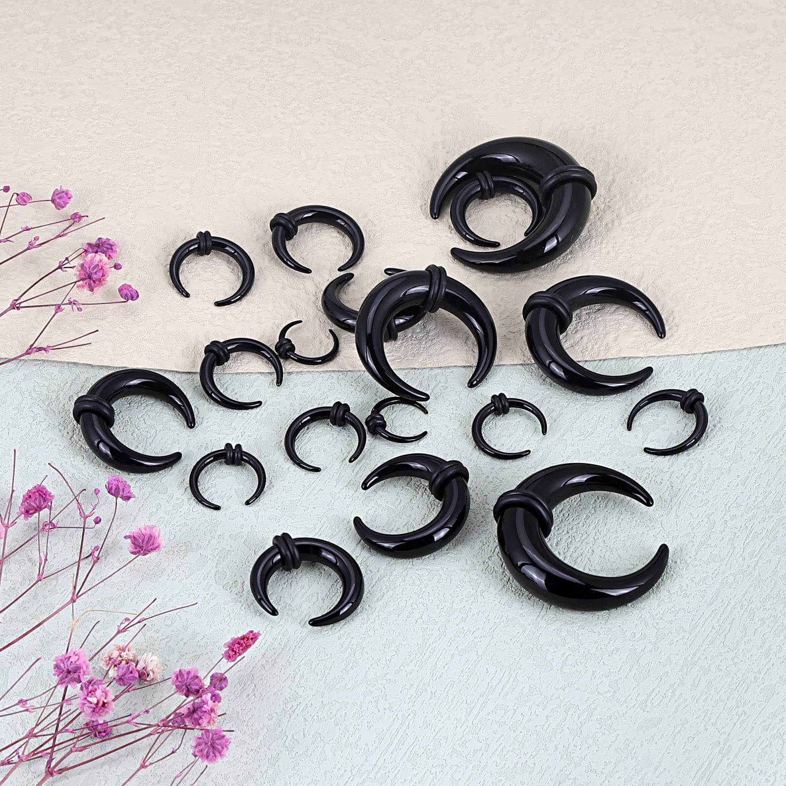 18Pcs Acrylic Septum Pincher T - Body Jewelry Gauge Sizes review and price