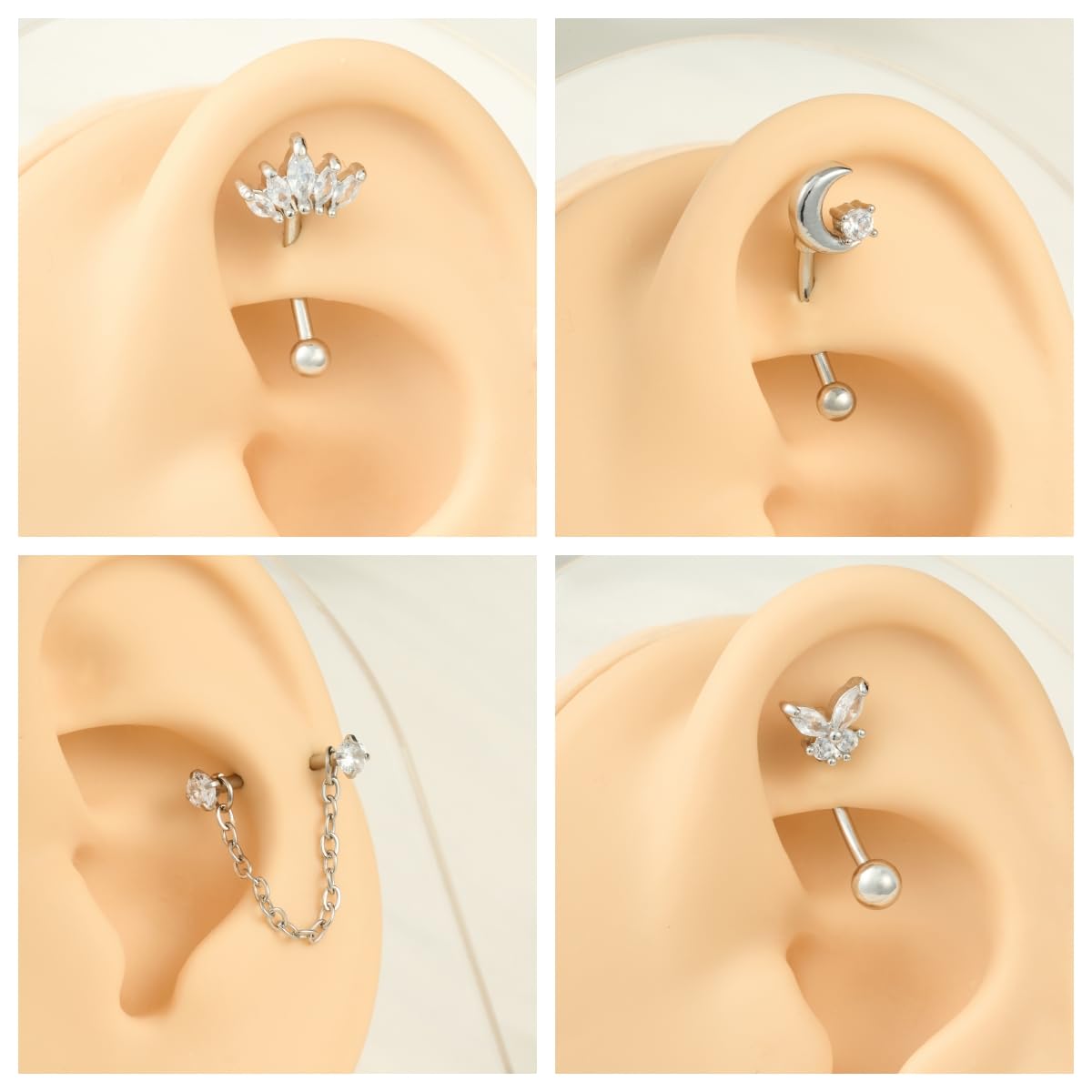 8PCS/Set 16G Eyebrow Rings for - Rook Curved Barbell review and price