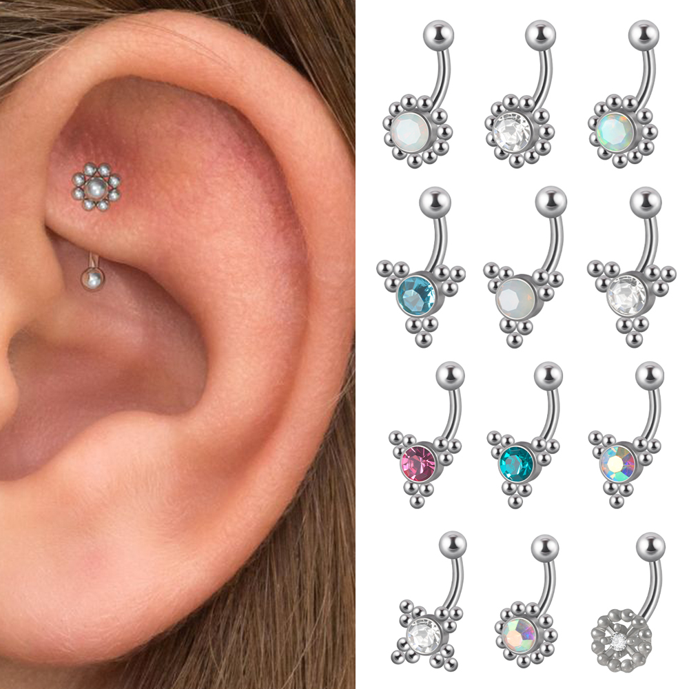 1PC G23 TItanium 16G Crystal R - Rook Curved Barbell review and price