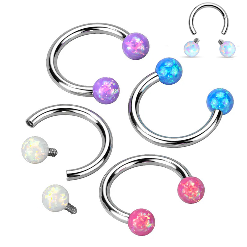 Surgical Steel Opal Horseshoe  - Rook Curved Barbell review and price