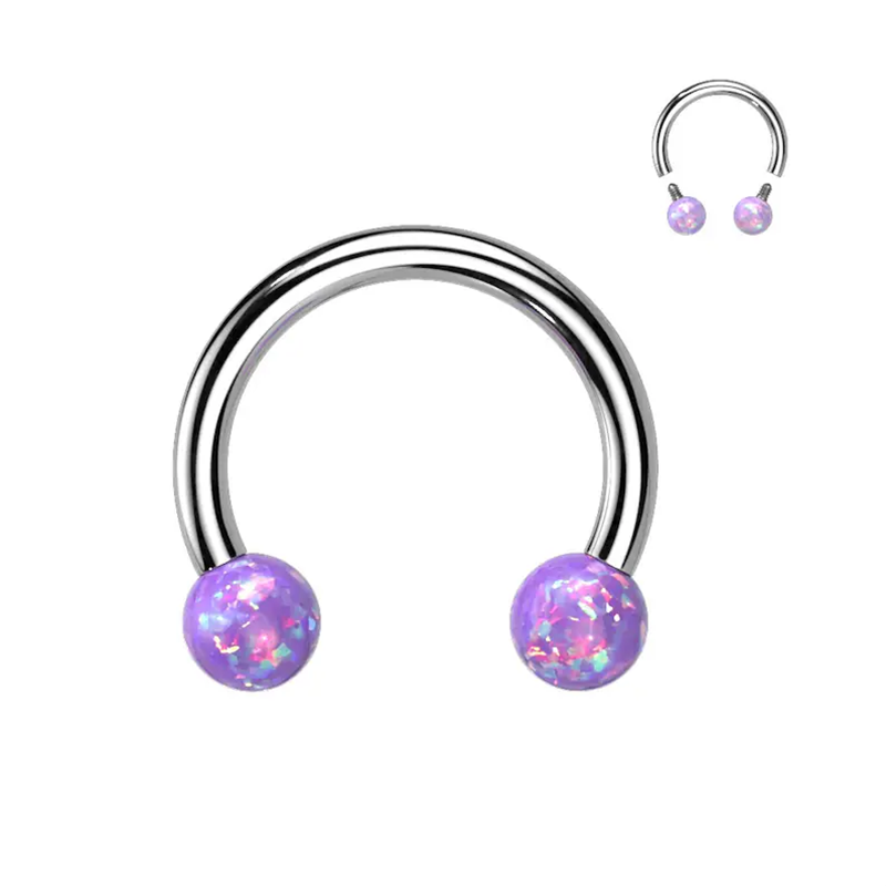 Surgical Steel Opal Horseshoe  - Rook Curved Barbell review and price