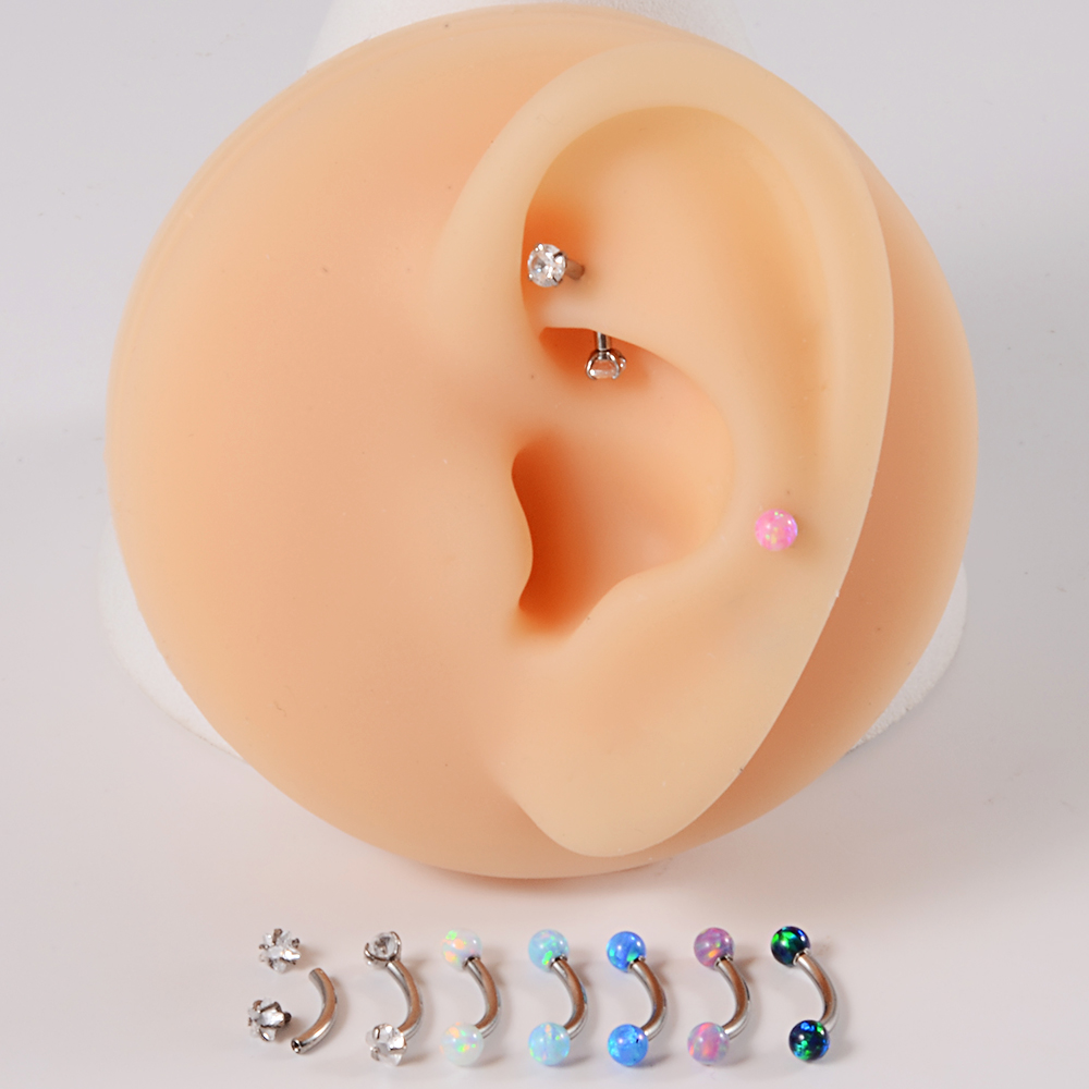1PC G23 Titanium CZ Internally - Rook Curved Barbell review and price
