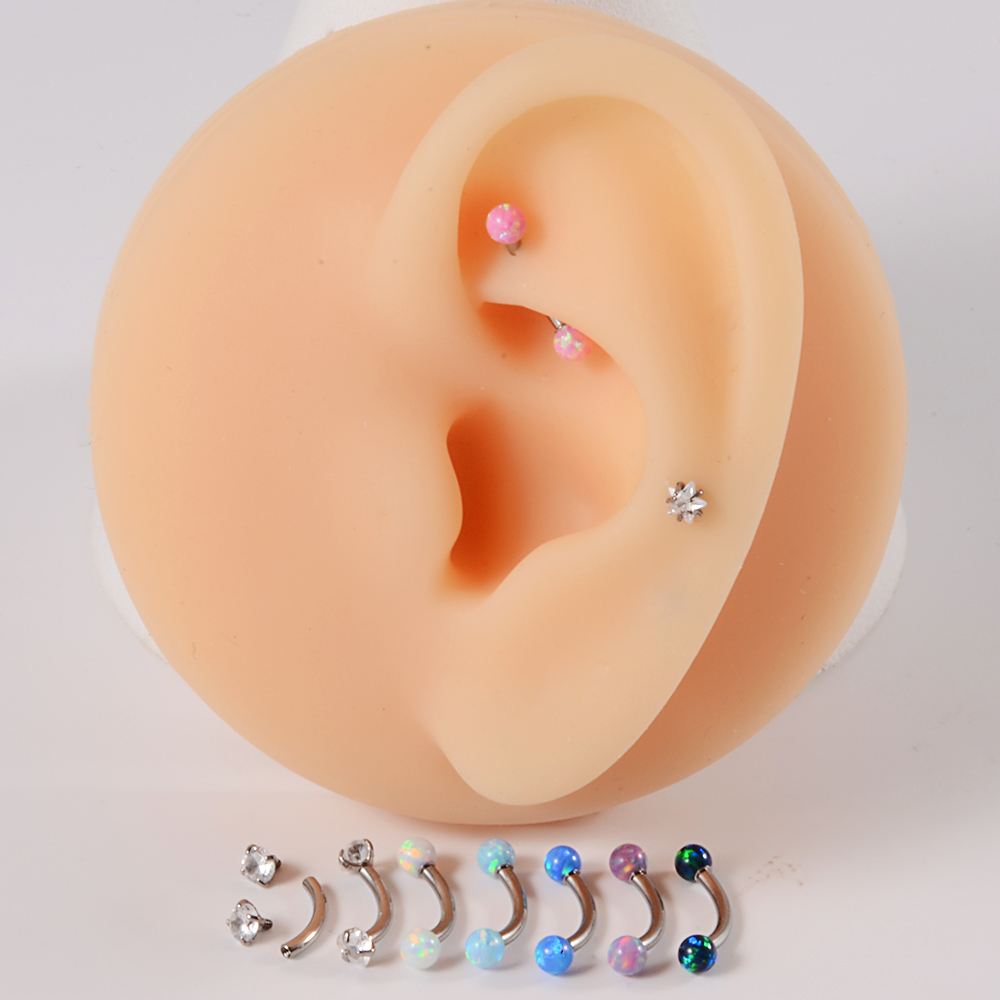 1PC G23 Titanium CZ Internally - Rook Curved Barbell review and price