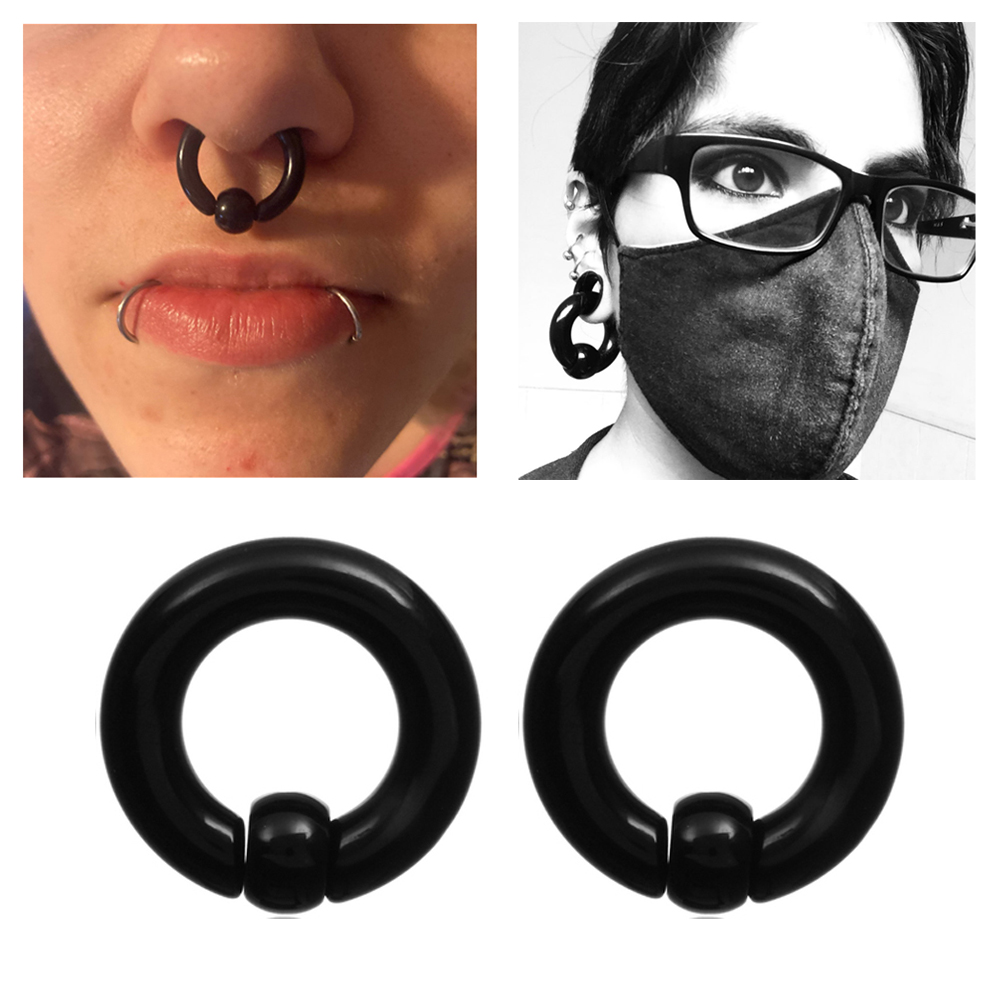 Pair Acrylic BCR Captive Bead  - Body Jewelry Gauge Sizes review and price