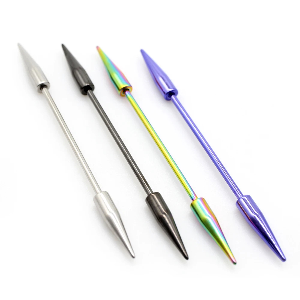2pcs 14G Spike Long Surgical S - Industrial Barbell Long review and price