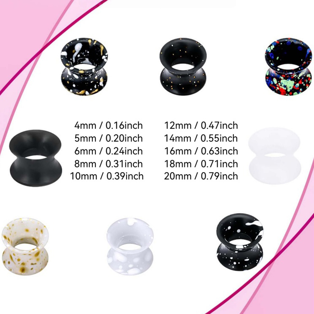 Silicone Ear Gauges Tunnels Pl - Body Jewelry Gauge Sizes review and price