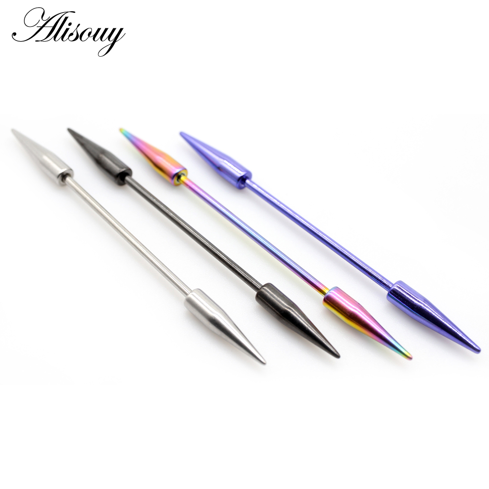 Alisouy 2pcs 14G Spike Long Su - Industrial Barbell Long review and price