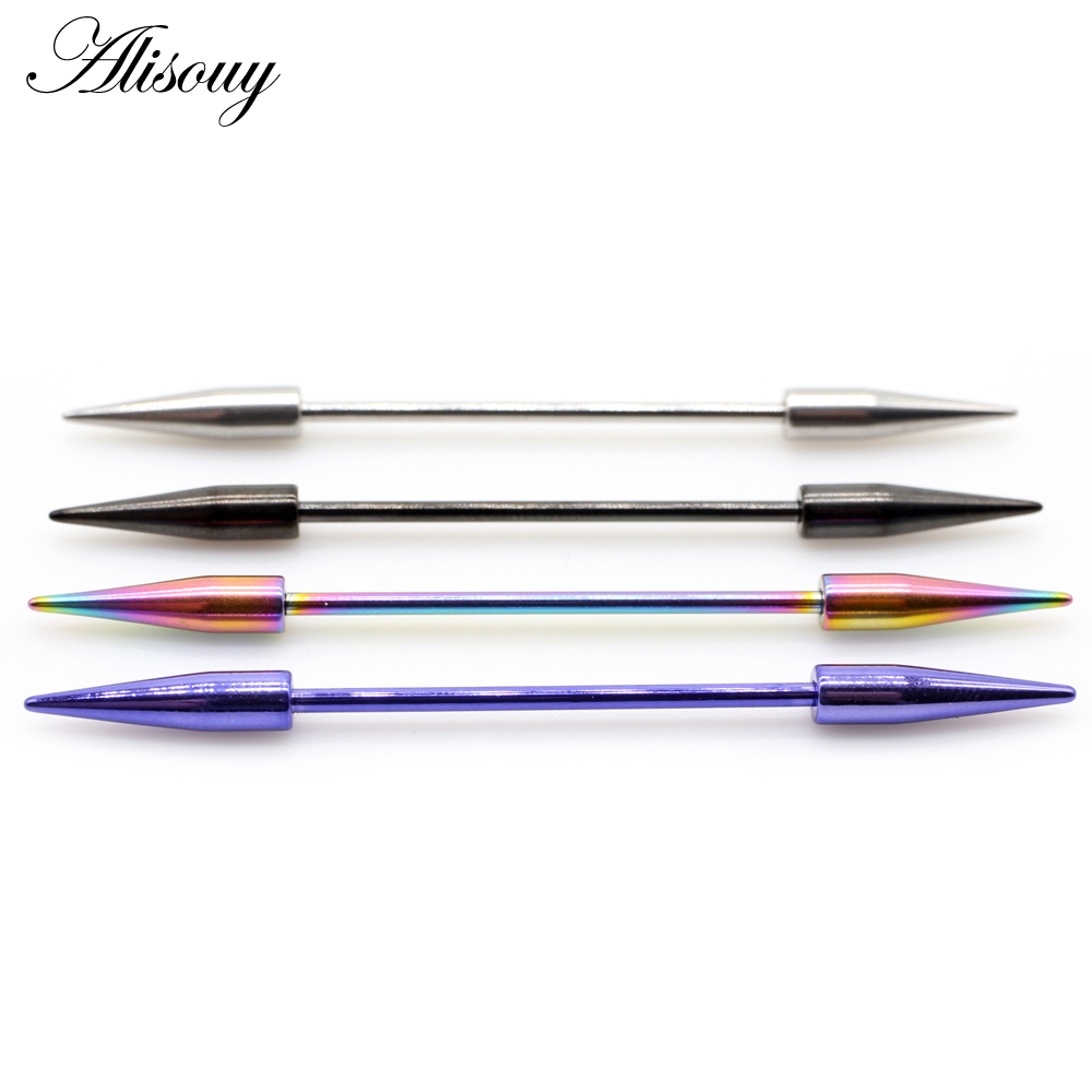 Alisouy 2pcs 14G Spike Long Su - Industrial Barbell Long review and price