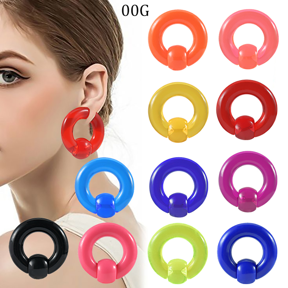 2/1PCS Colorful Acrylic BCR Bi - Body Jewelry Gauge Sizes review and price