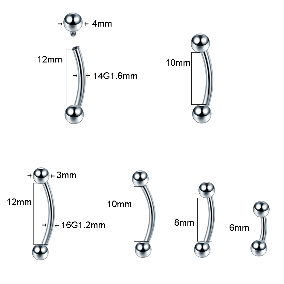 10Pcs/lot G23 Titanium Eyebrow - Rook Curved Barbell review and price