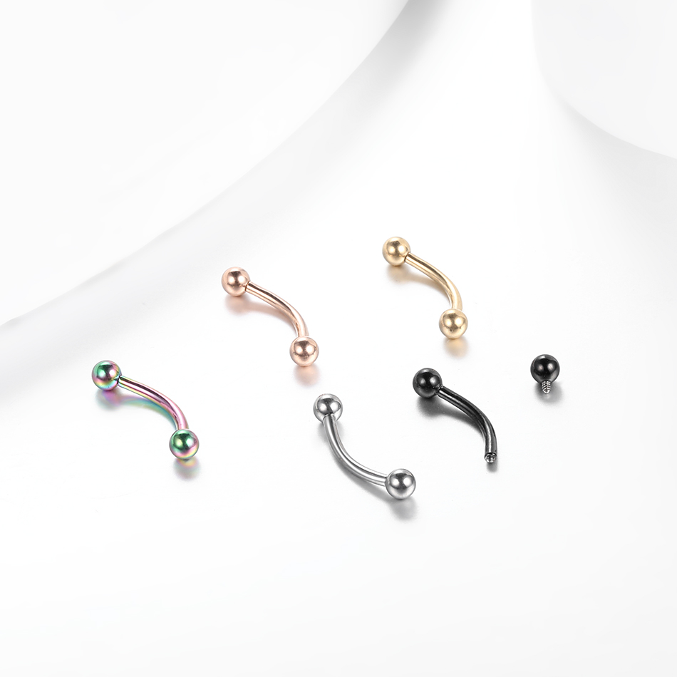 10Pcs/lot G23 Titanium Eyebrow - Rook Curved Barbell review and price