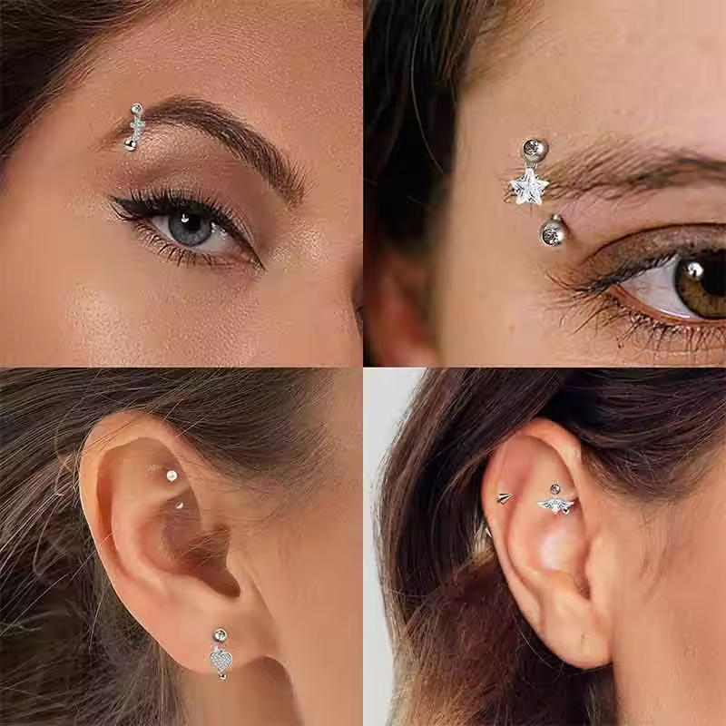 1PCS Butterfly Dangle Eyebrow  - Rook Curved Barbell review and price