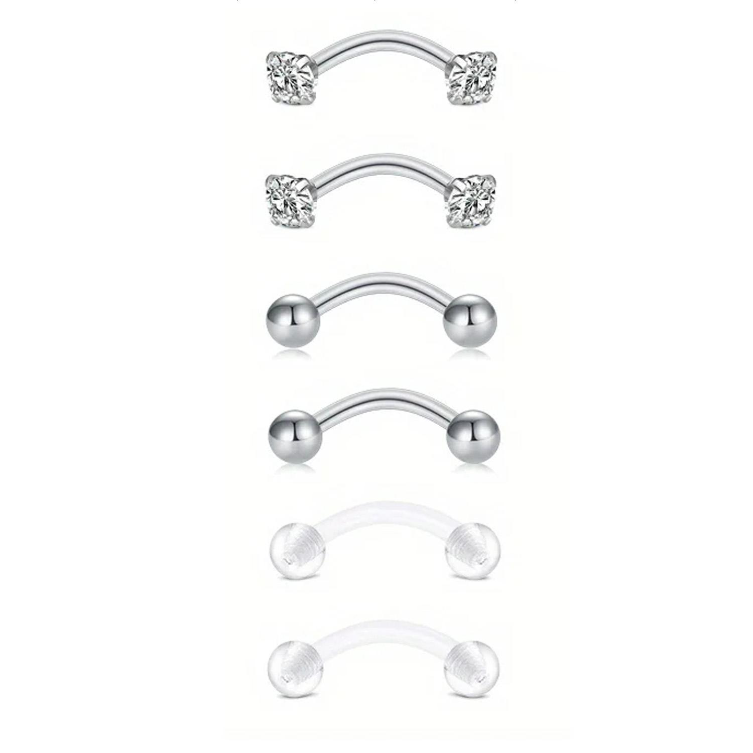 6pcs/Set Elegant Cute 16G Curv - Rook Curved Barbell review and price