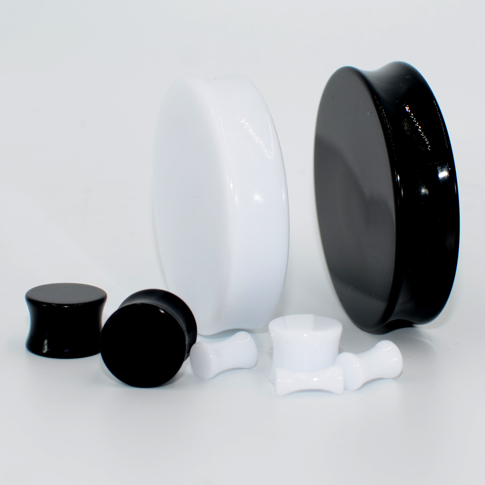 2Pair Acrylic Ear plugs White& - Body Jewelry Gauge Sizes review and price