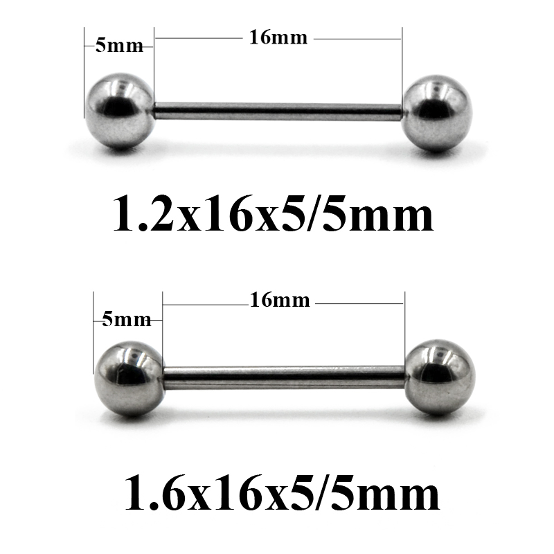 2 Pieces 14G/16G Surgical Stee - Industrial Barbell Long review and price
