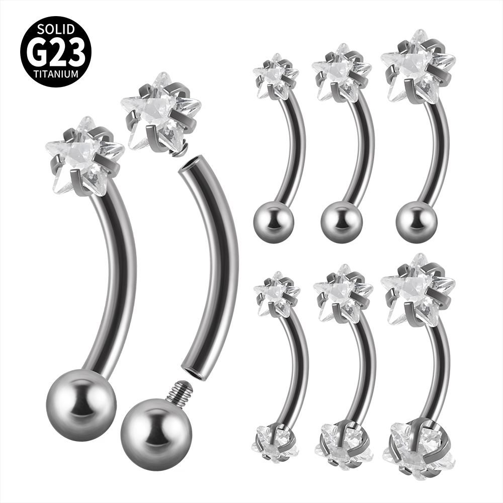 1PC G23 Titanium Eyebrow Barbe - Rook Curved Barbell review and price